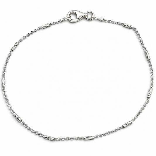 Pulsera Tubo Diamantada Plata Ley 925