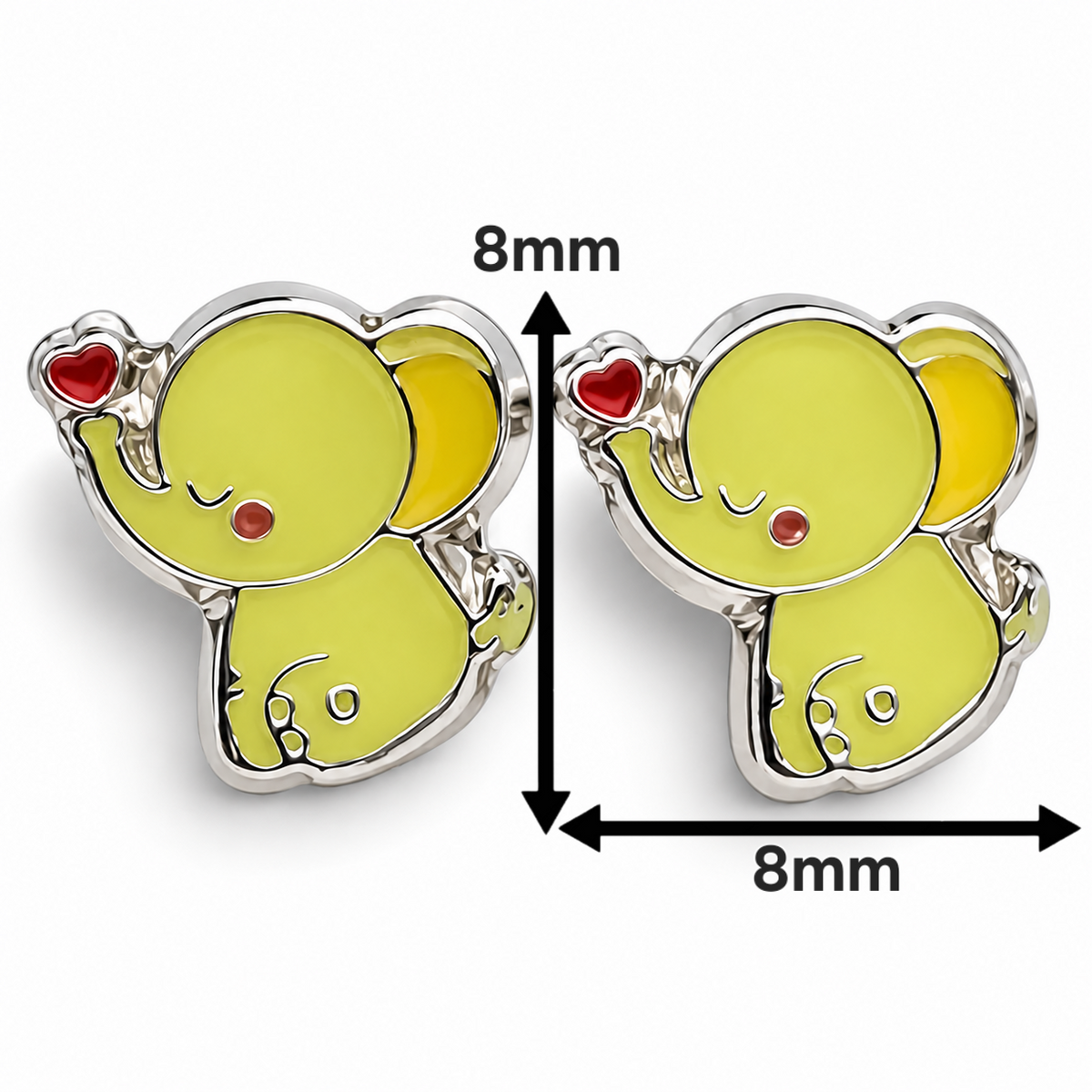 Broquel Elefante Amarillo Plata Ley 925