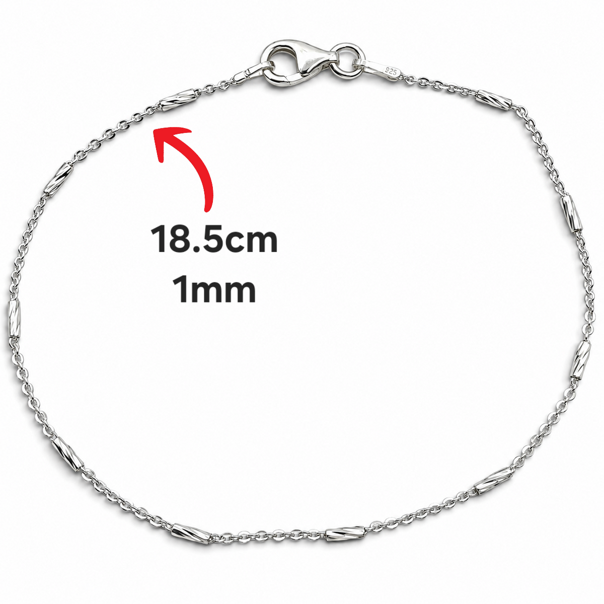 Pulsera Tubo Diamantada Plata Ley 925