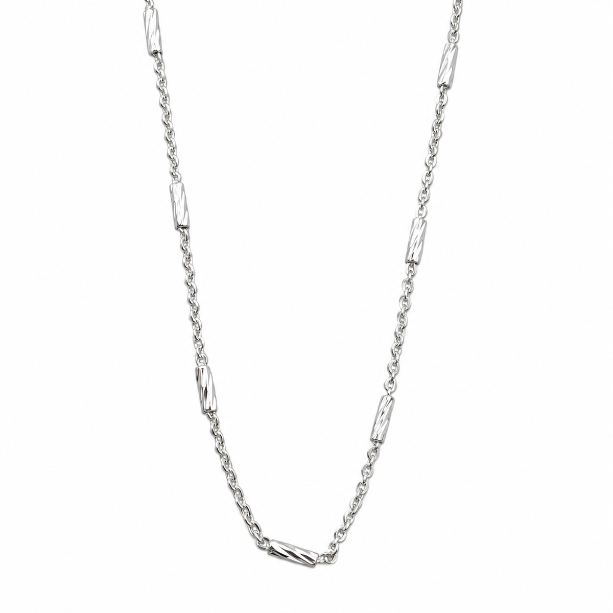 Cadena Tubo Diamantada 1mm Plata Ley 925