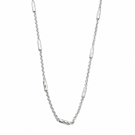 Cadena Tubo Diamantada 1mm Plata Ley 925