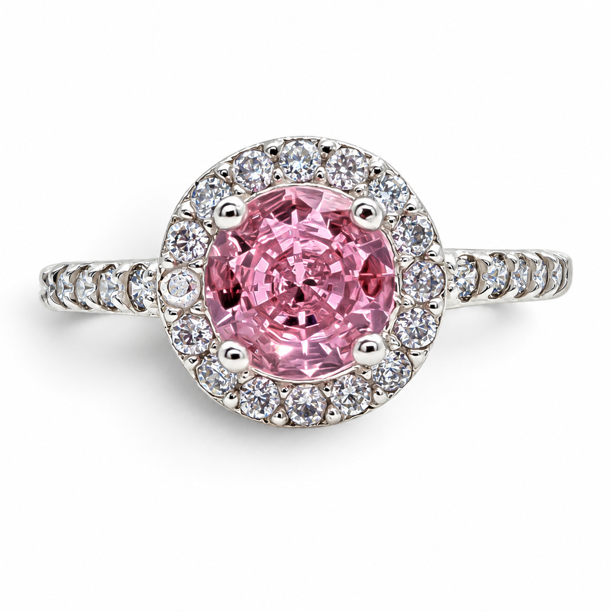 Anillo Rosa Plata Ley 925