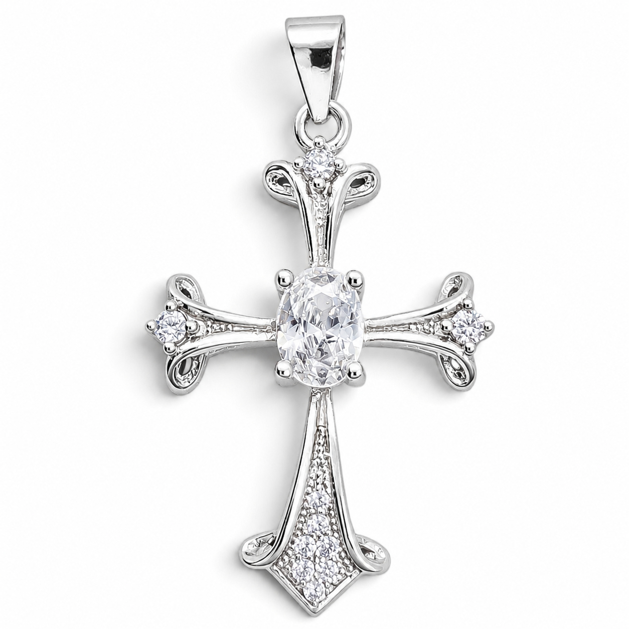 Dije Cruz Zirconia Plata Ley 925