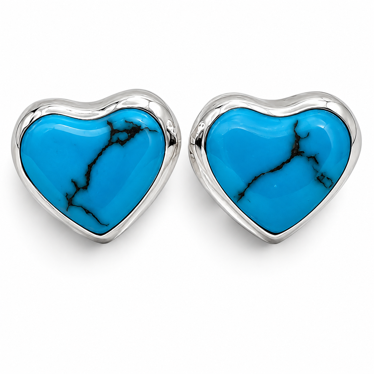 Arete Corazon Turqueza Plata Ley 925