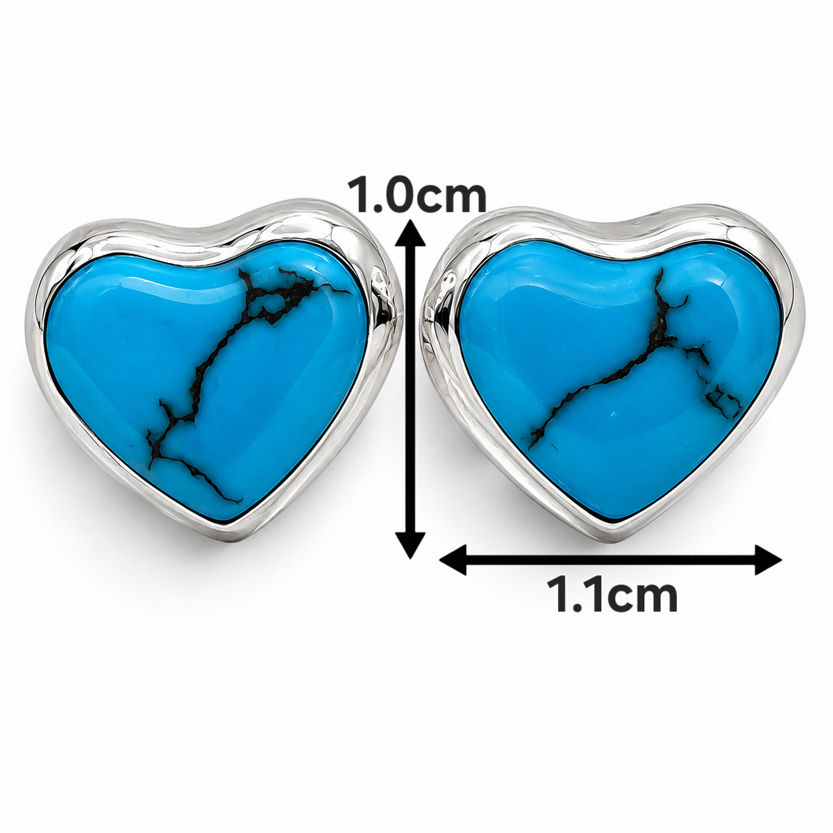 Arete Corazon Turqueza Plata Ley 925
