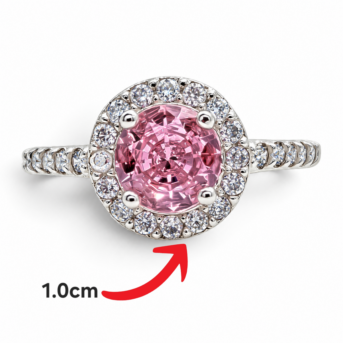 Anillo Rosa Plata Ley 925