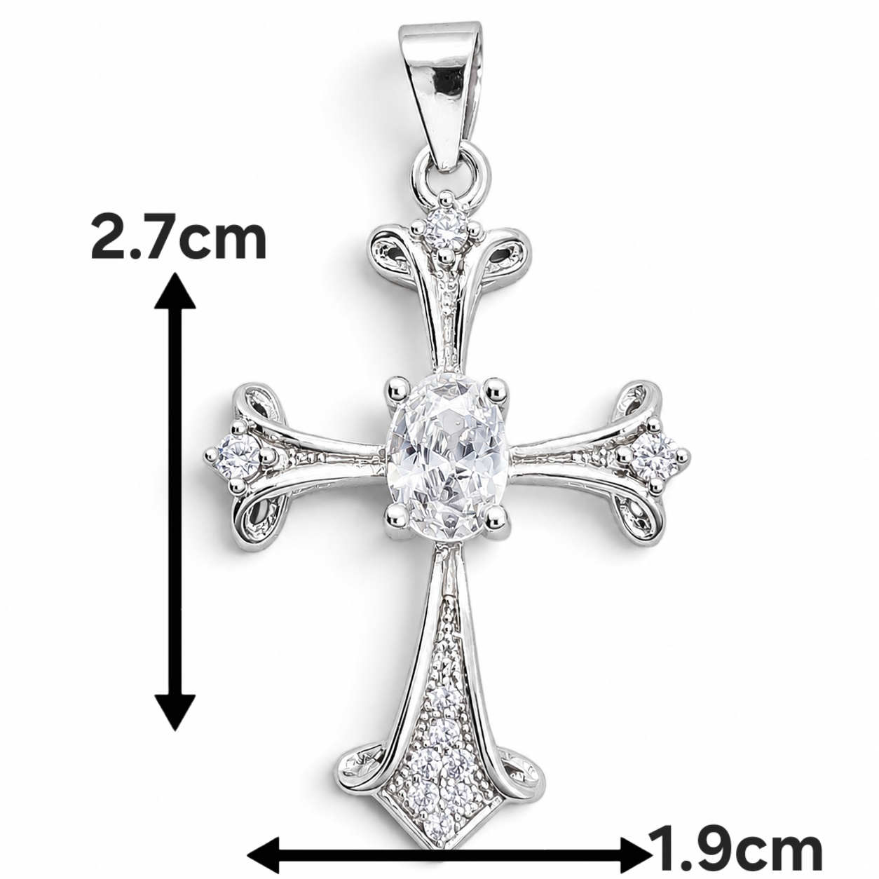 Dije Cruz Zirconia Plata Ley 925