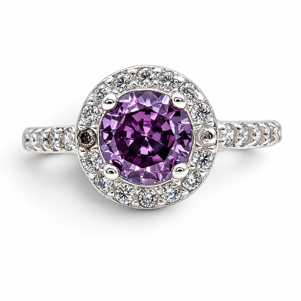 Anillo Morado Plata Ley 925