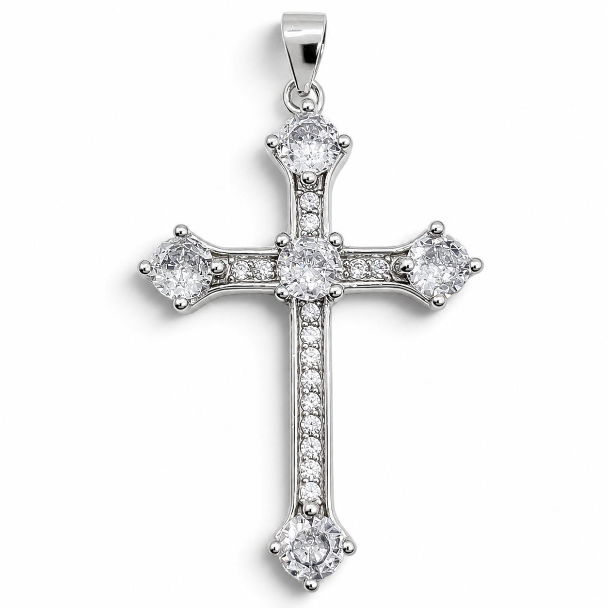 Dije Cruz Zirconias Plata Ley 925
