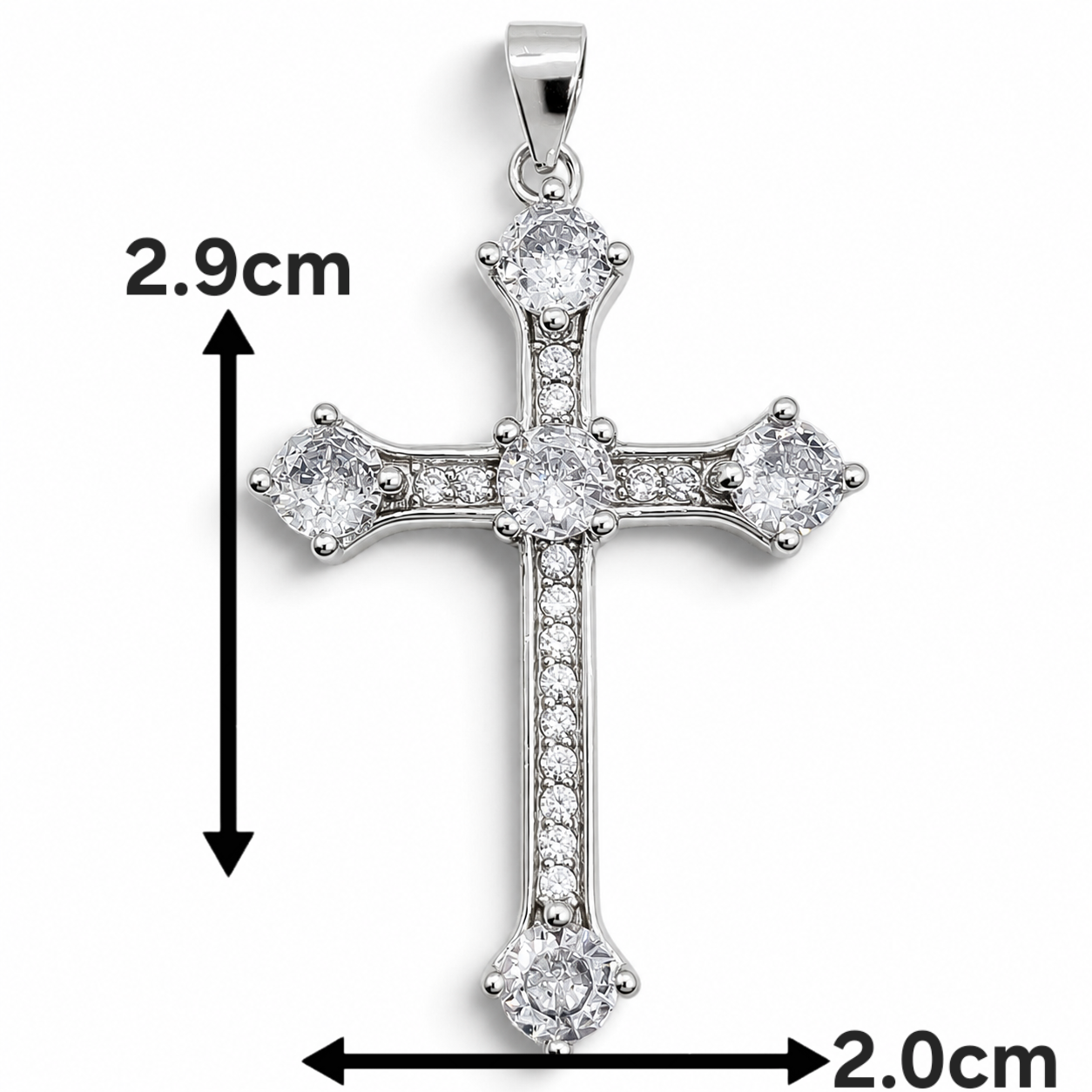 Dije Cruz Zirconias Plata Ley 925