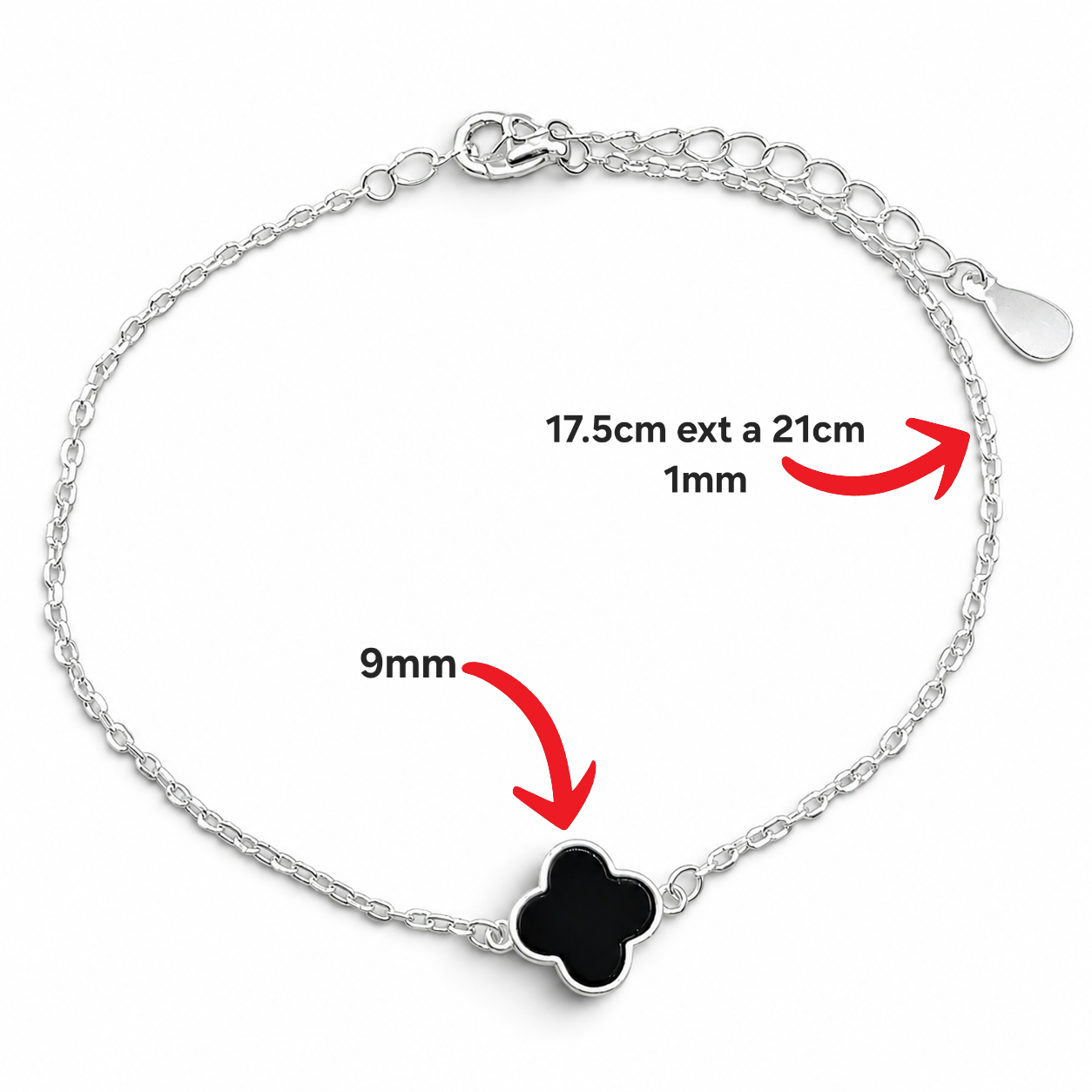 Pulsera Van 1 Trebol Plata Ley 925