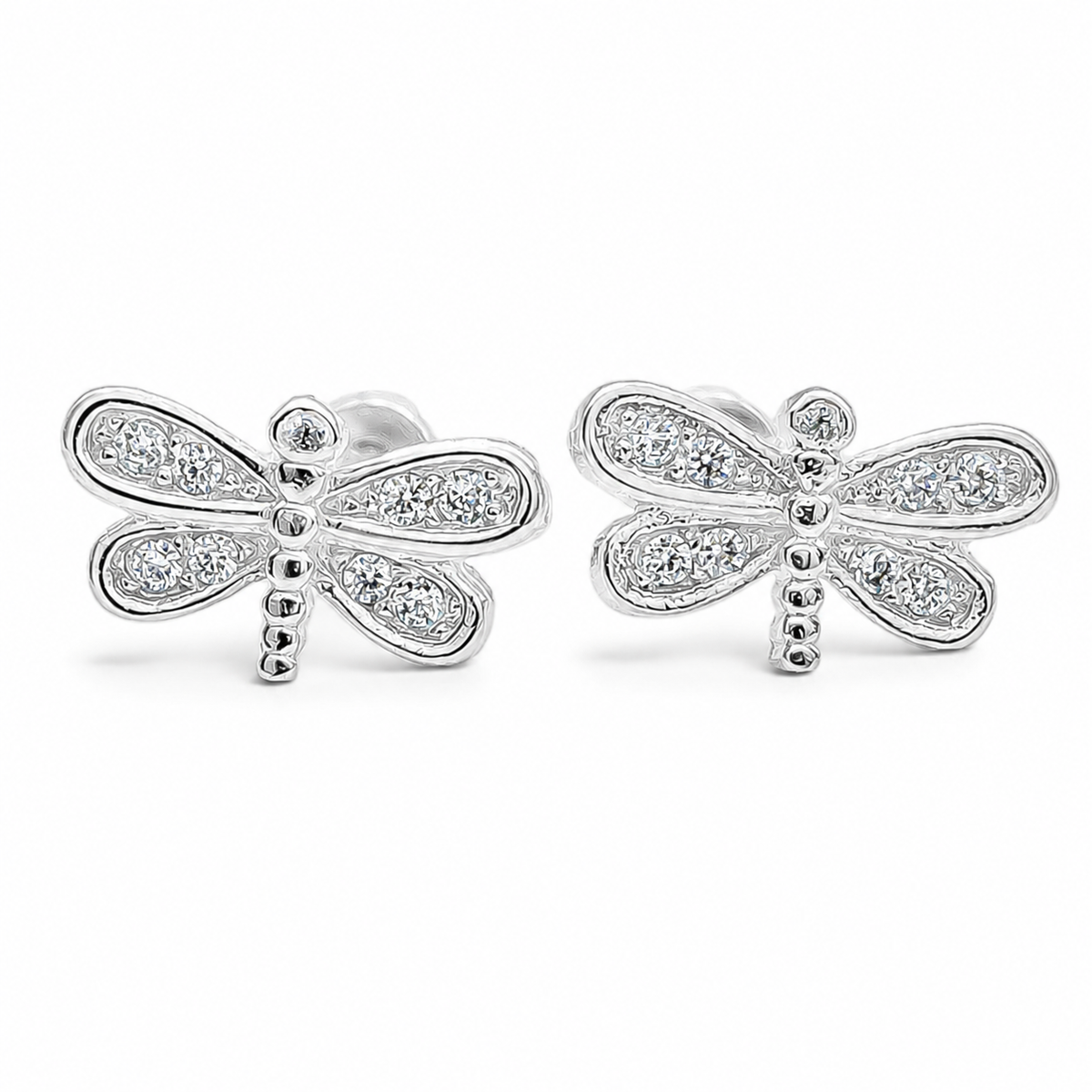 Broquel Libelula Zirconia Plata Ley 925