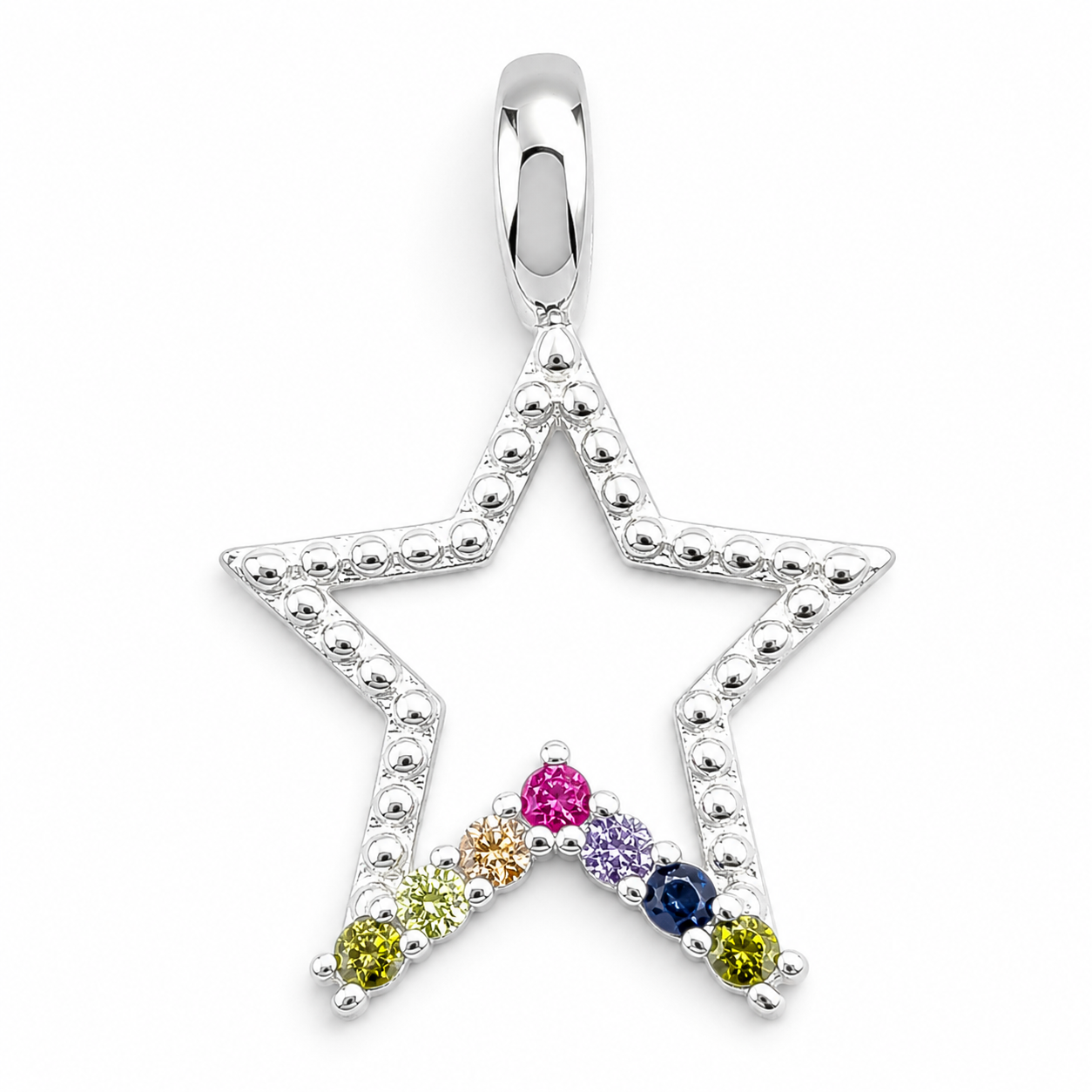 Dije Estrella Multicolor Plata Ley 925