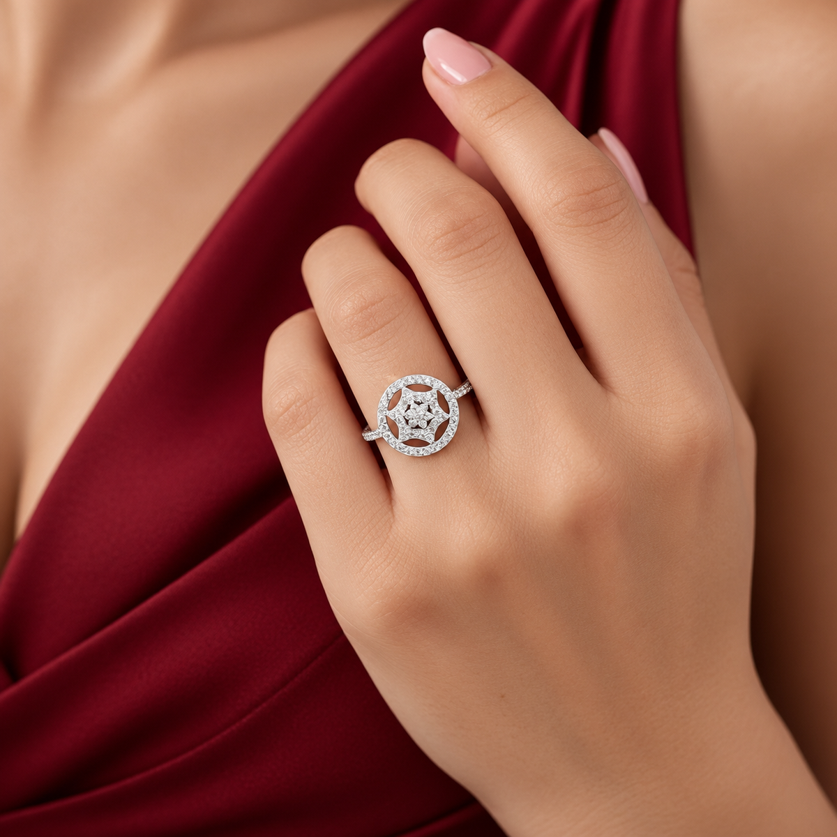 Anillo Zirconia Estrella Plata Ley 925