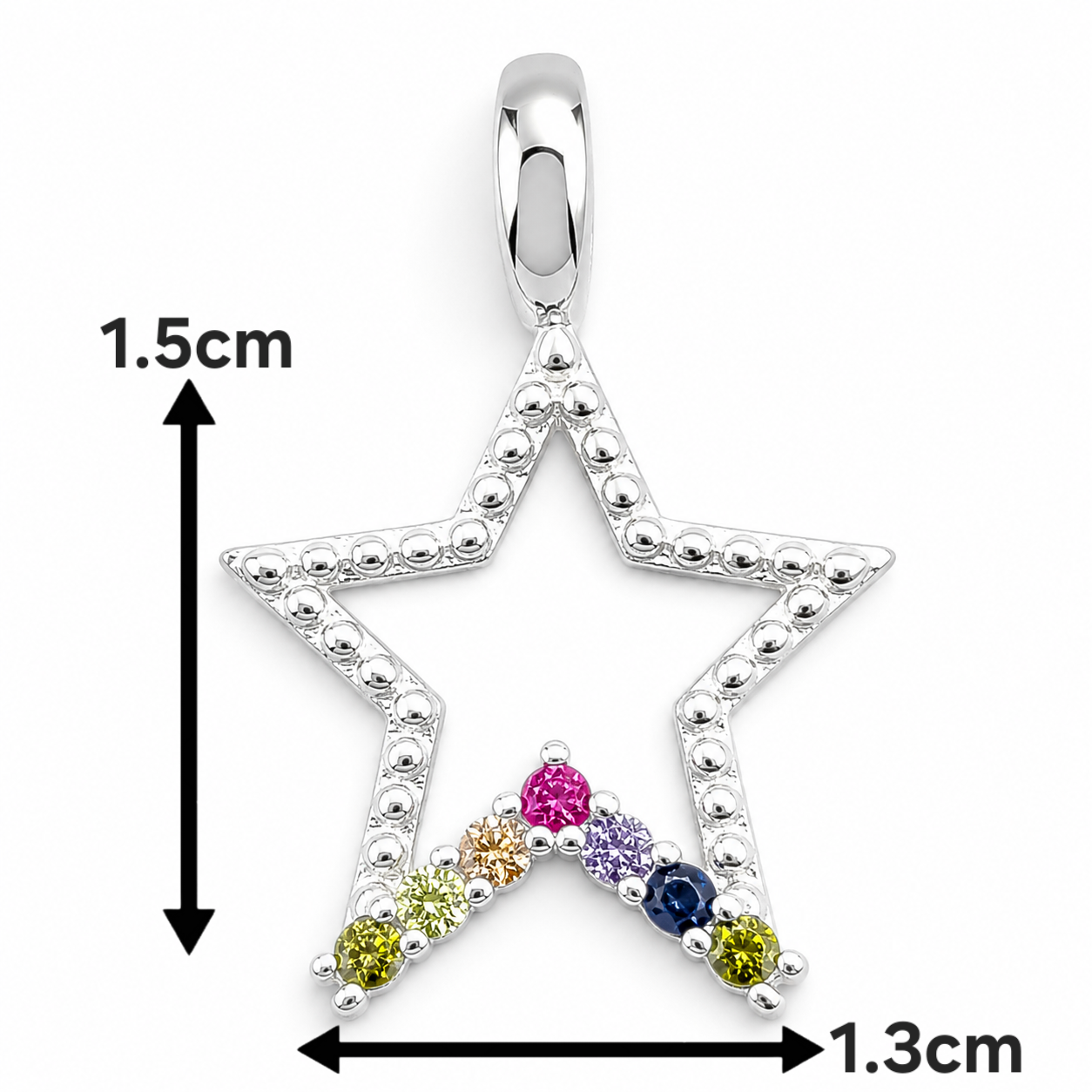Dije Estrella Multicolor Plata Ley 925