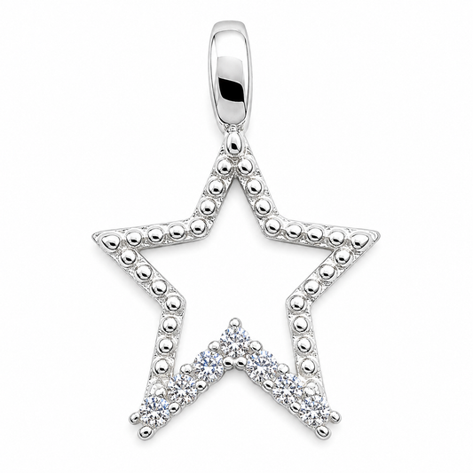 Dije Estrella Blanco Plata Ley 925