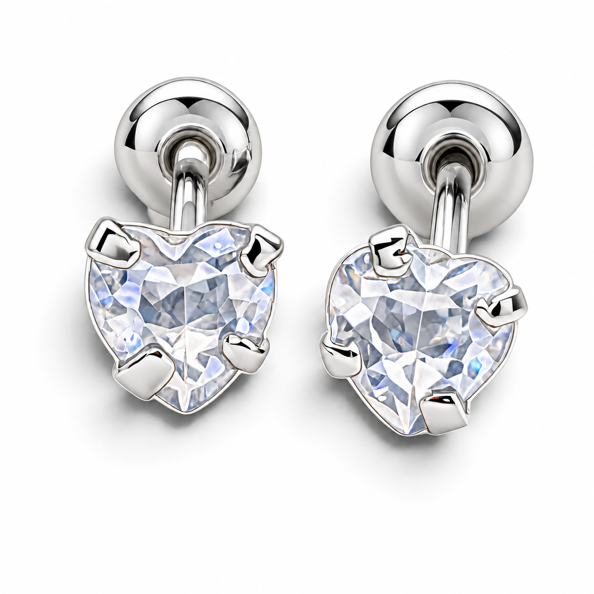 Broquel Corazon Blanco #3 Plata Ley 925