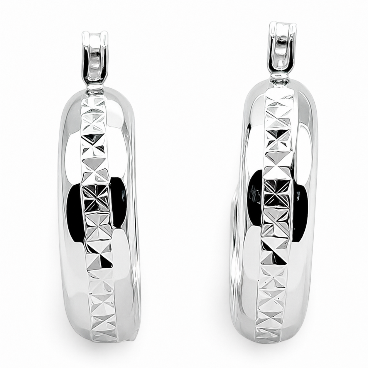 Arracada Facetada Chica Plata Ley 925