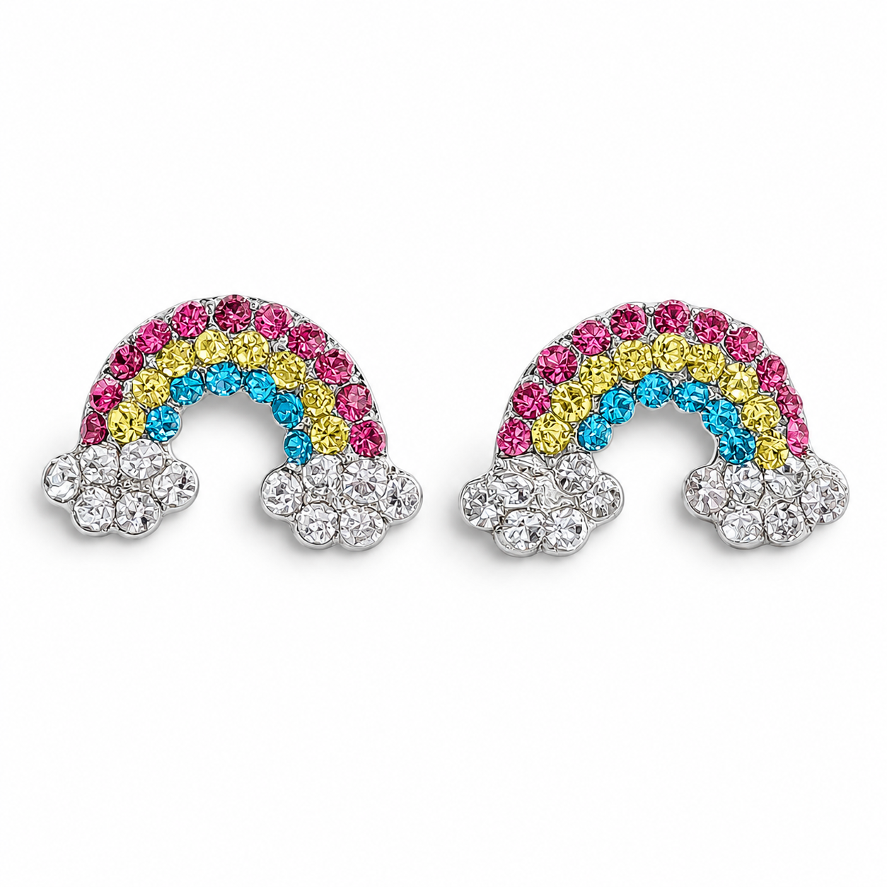 Broquel Arcoiris Fiusha Plata Ley 925