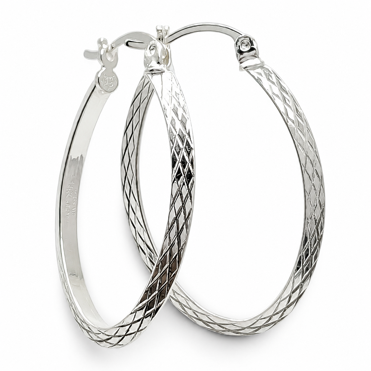 Arracada Grande Ovalo Plata Ley 925