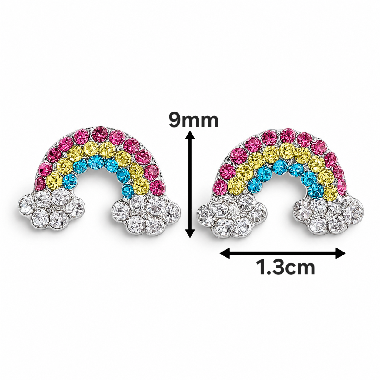 Broquel Arcoiris Fiusha Plata Ley 925