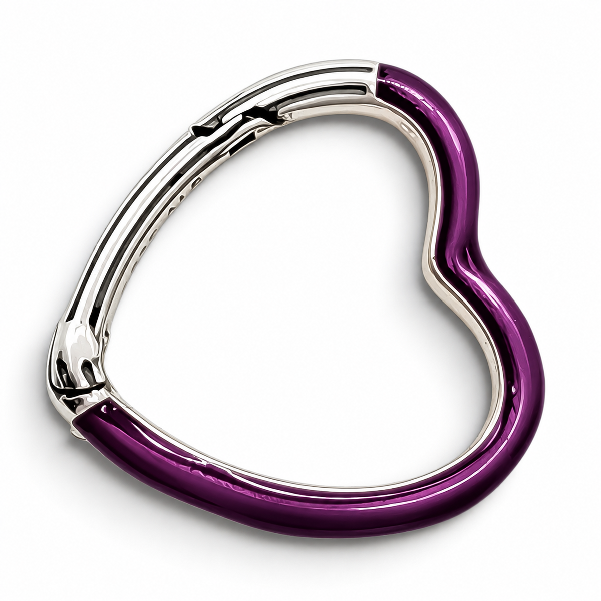 Broche Corazon Morado Plata Ley 925