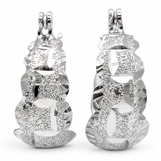 Arracada Diamantada Plata Ley 925