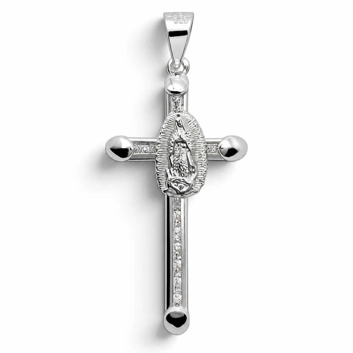 Dije Virgen Cruz Plata Ley 925