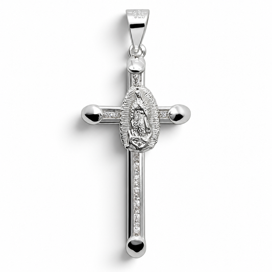 Dije Virgen Cruz Plata Ley 925