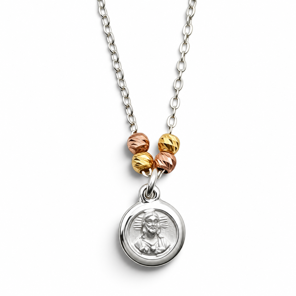 Collar Bolitas Virgen Plata Ley 925