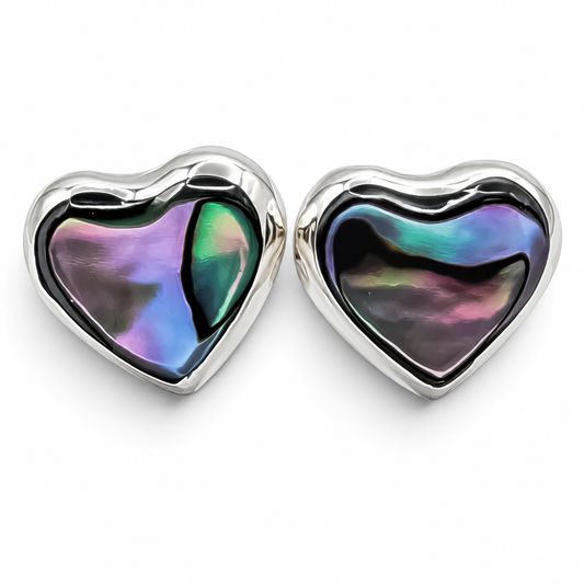 Arete Corazon Concha Plata Ley 925