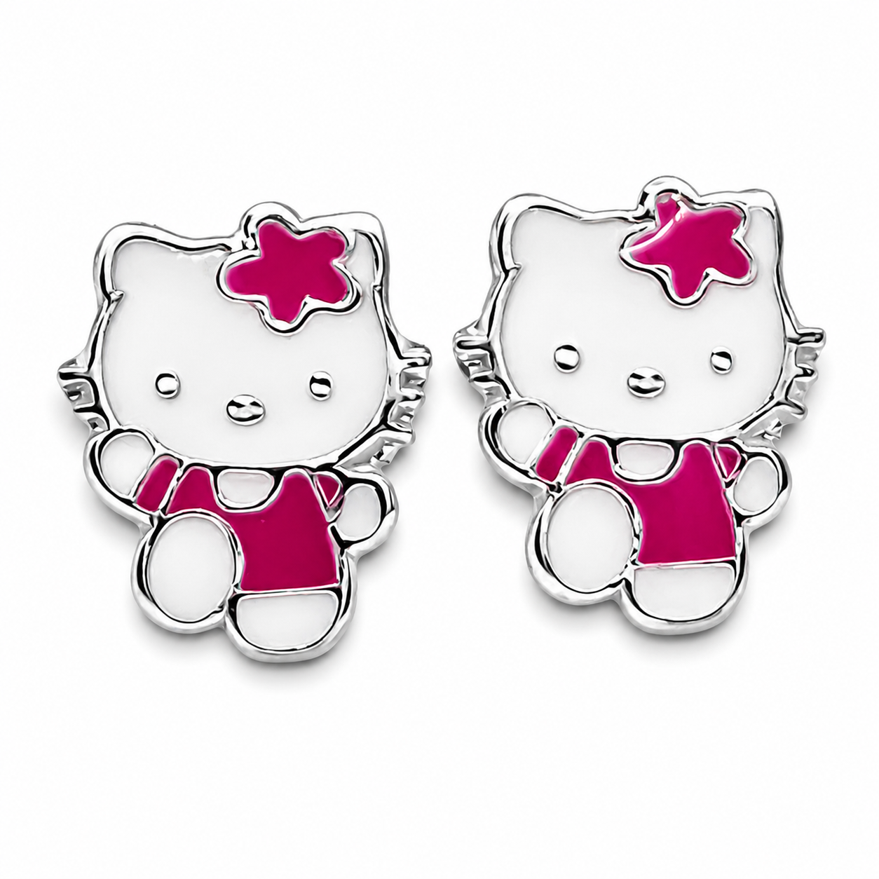 Broquel Kitty Rosa Plata Ley 925