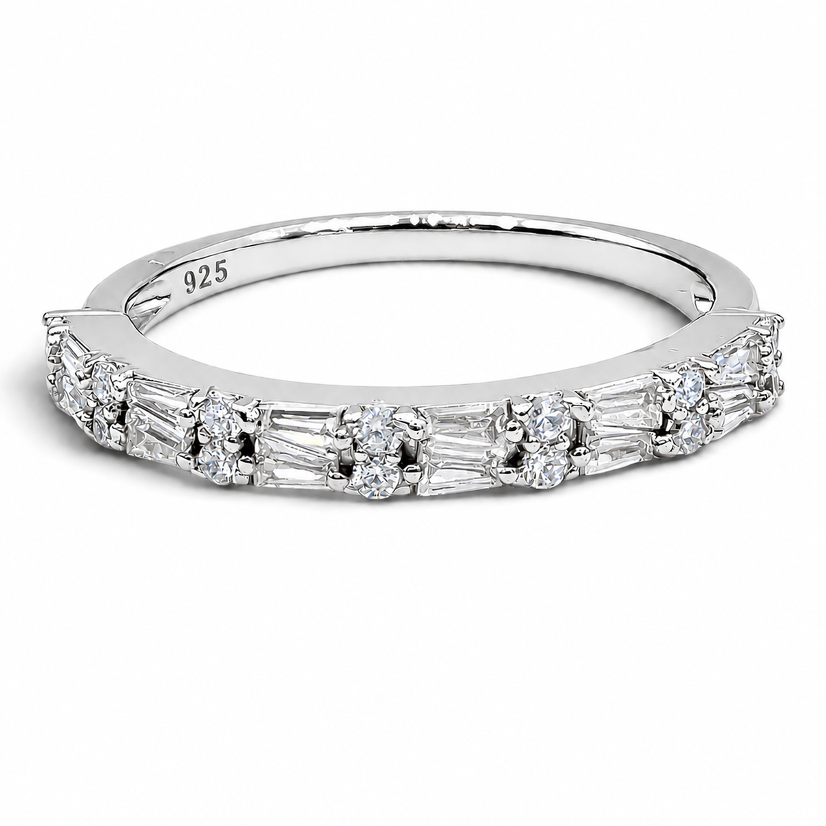 Anillo Zirconias Plata Ley 925
