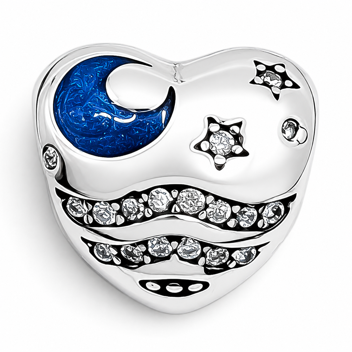 Charm Corazon Zirconia Plata Ley 925
