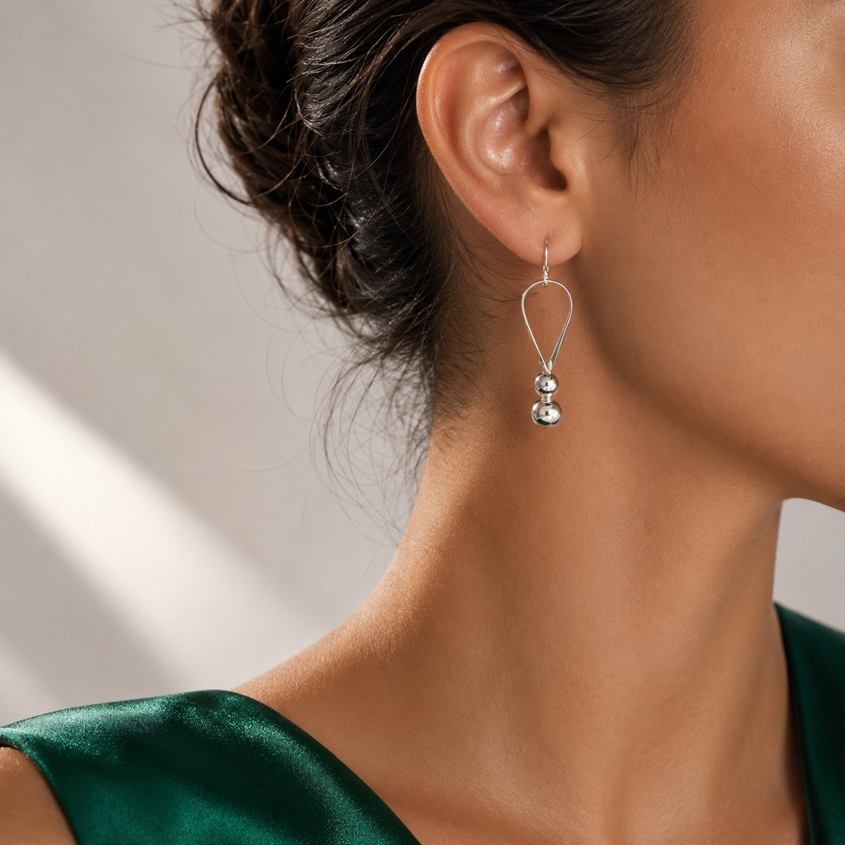 Arete 2 Bolas Plata Ley 925