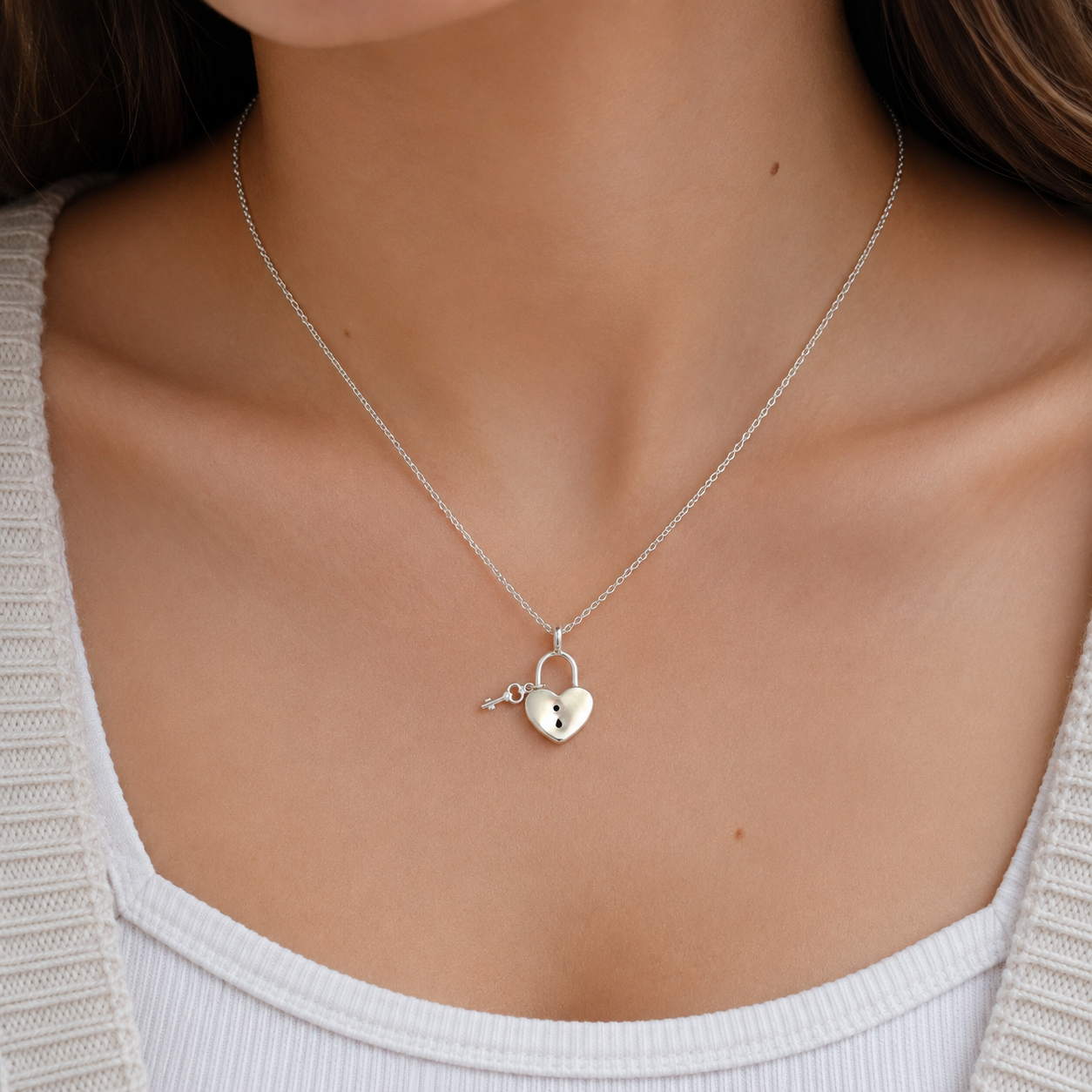 Dije Candado Corazon Plata Ley 925
