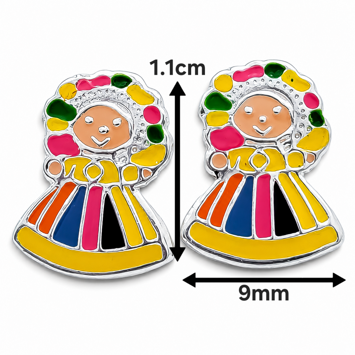 Broquel Muñeca Amarilla Plata Ley 925