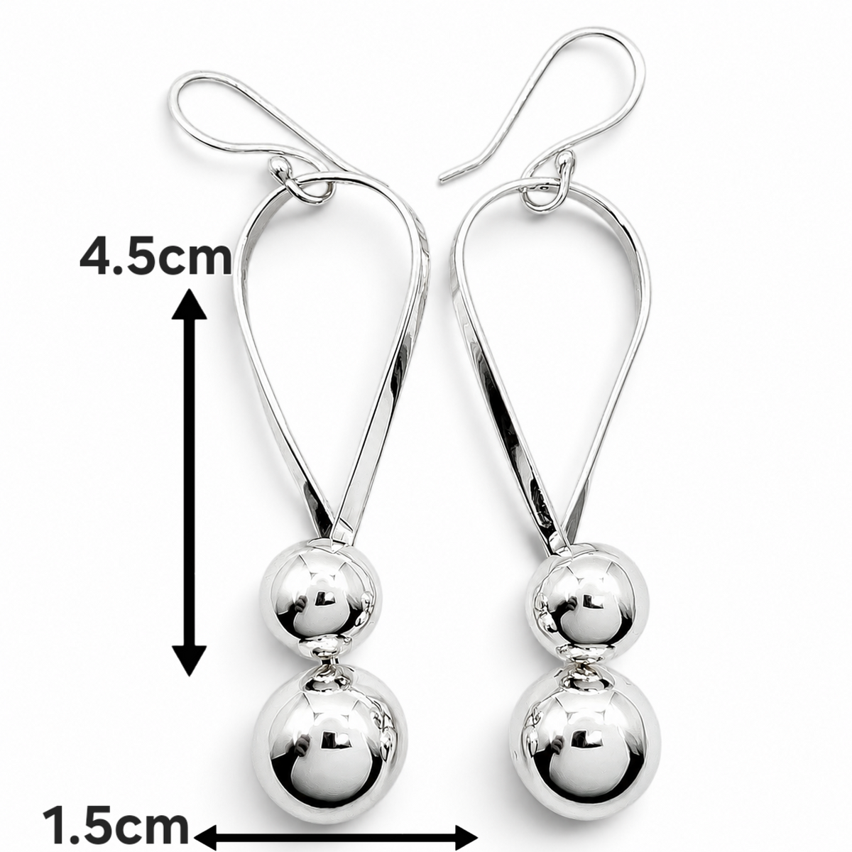 Arete 2 Bolas Plata Ley 925
