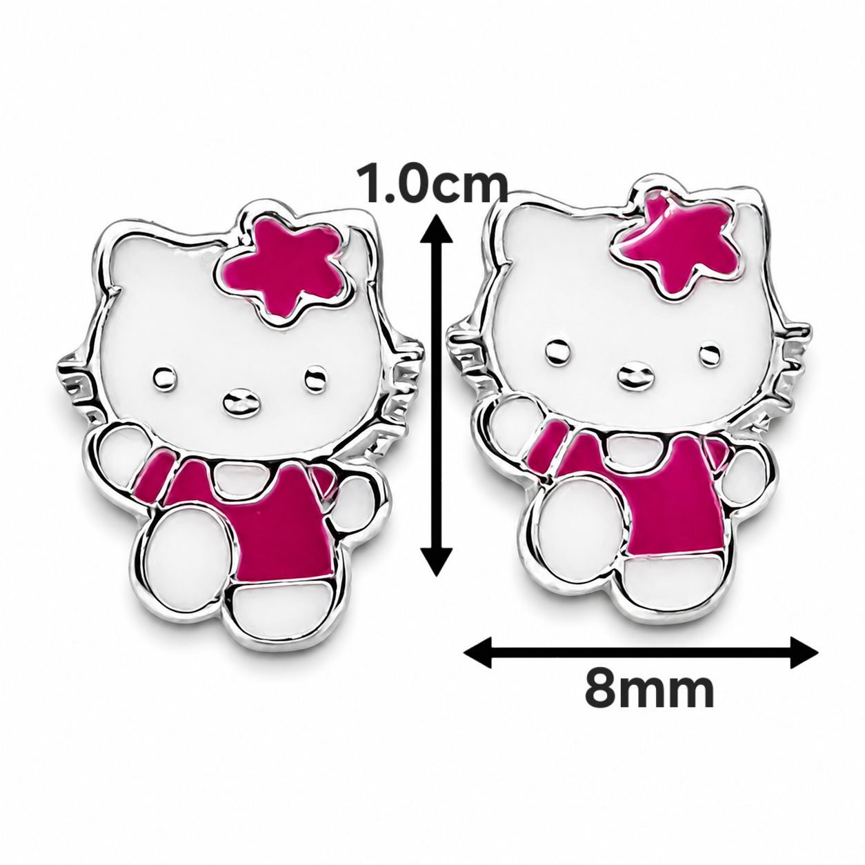 Broquel Kitty Rosa Plata Ley 925