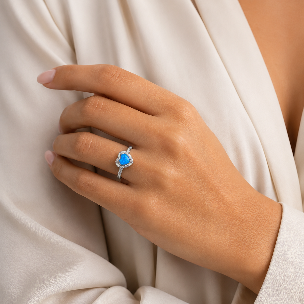 Set Opalo Corazon Azul