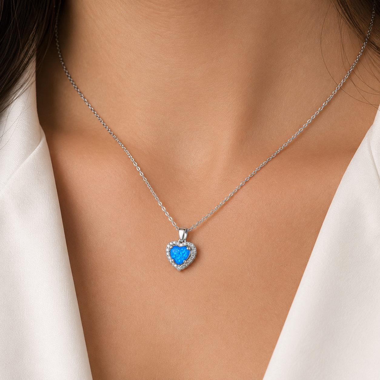 Set Opalo Corazon Azul