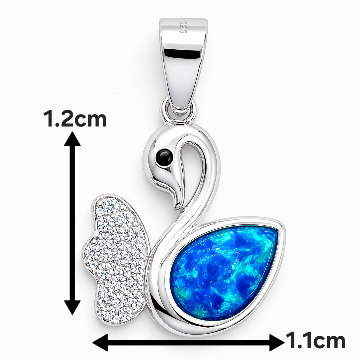 Dije Cisne Azul Plata Ley 925