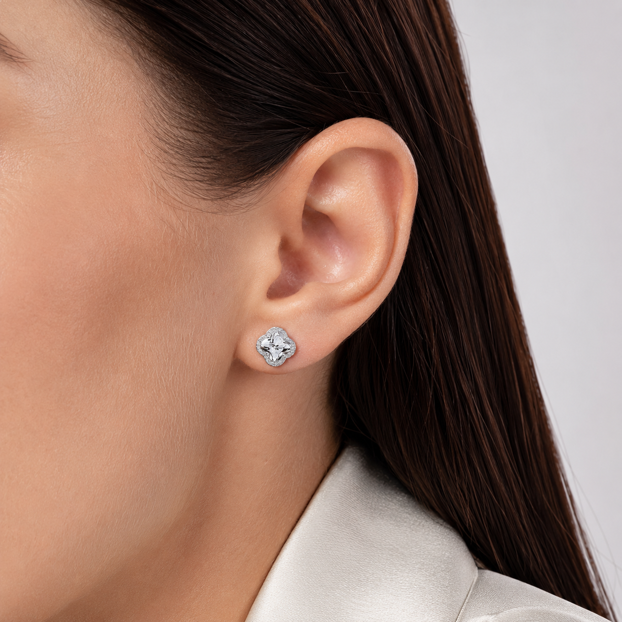Arete Van Zirconia Plata Ley 925