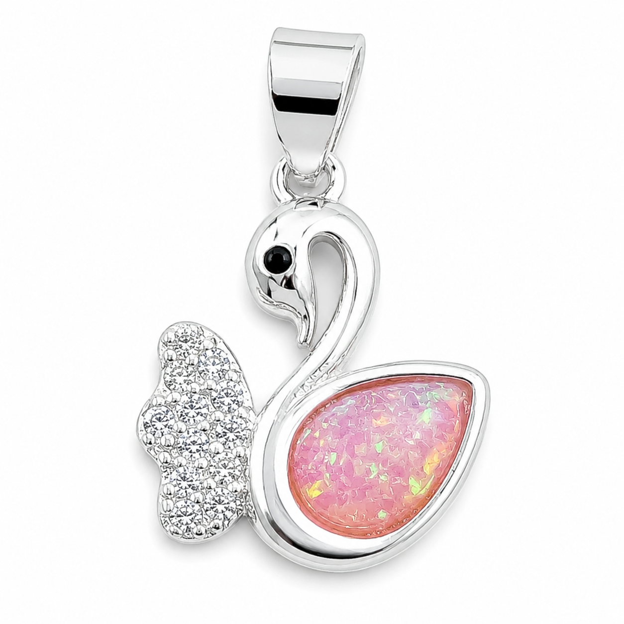 Dije Cisne Rosa Plata Ley 925