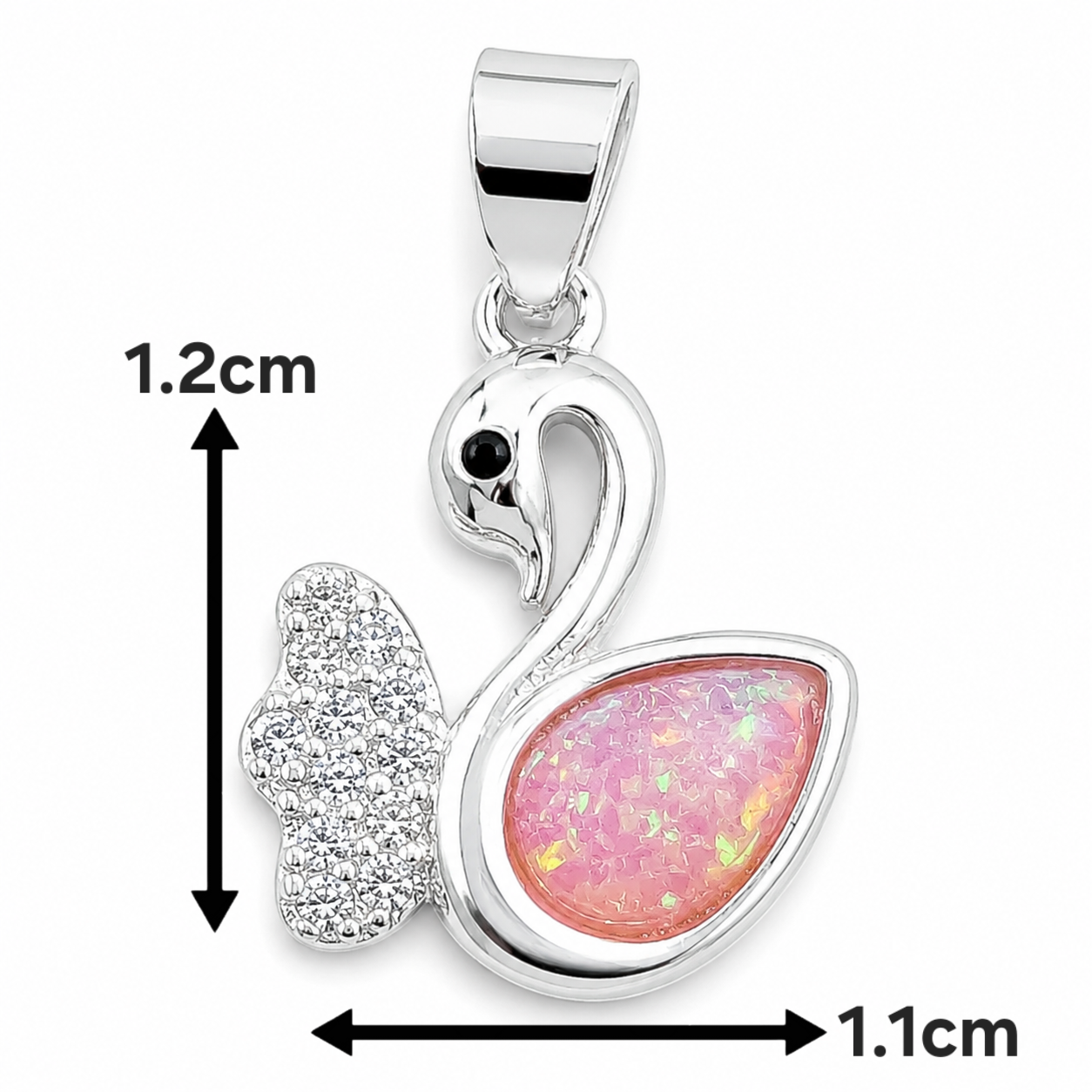 Dije Cisne Rosa Plata Ley 925