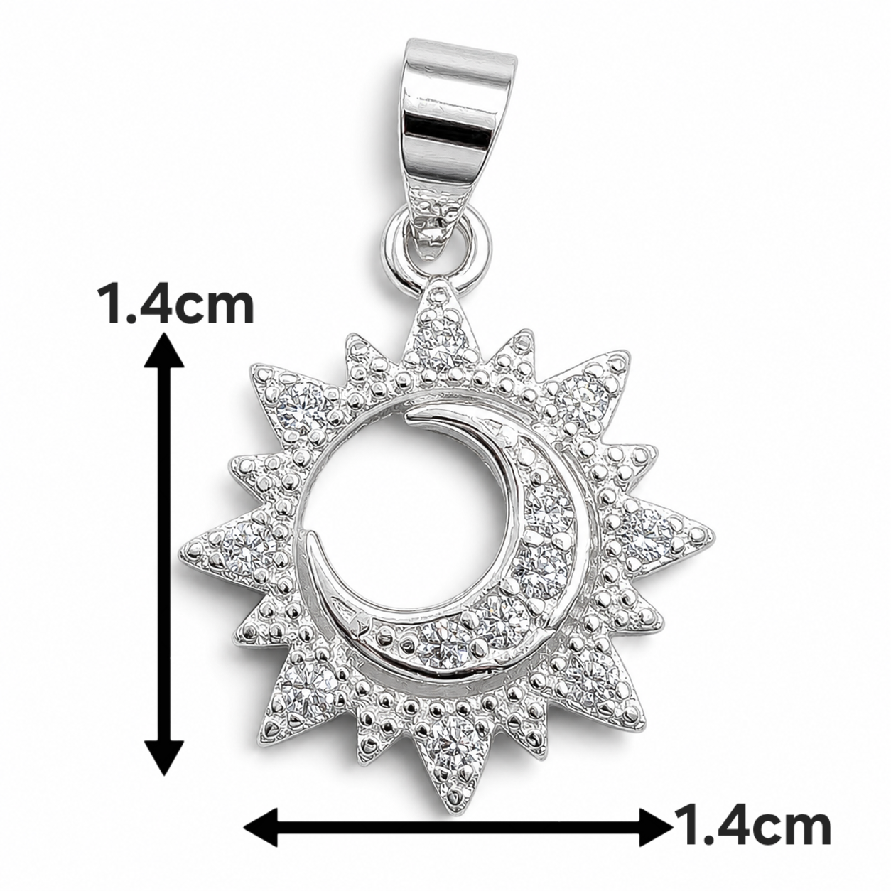 Dije Sol Luna Zirconia Plata Ley 925