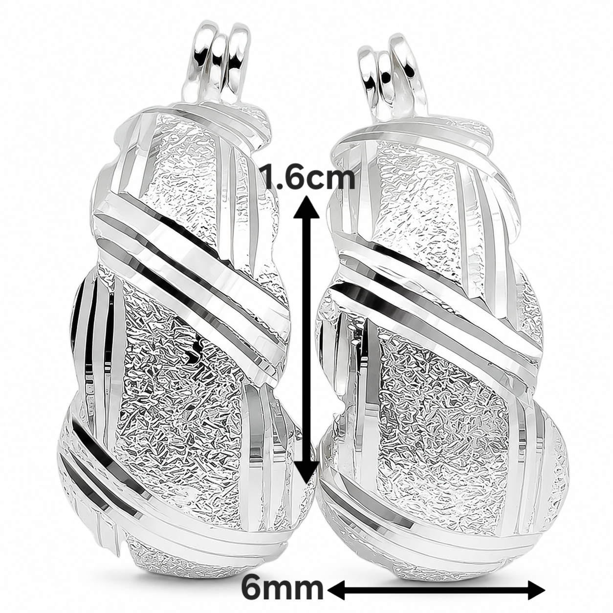 Arracada Lineas Diamantada Plata Ley 925
