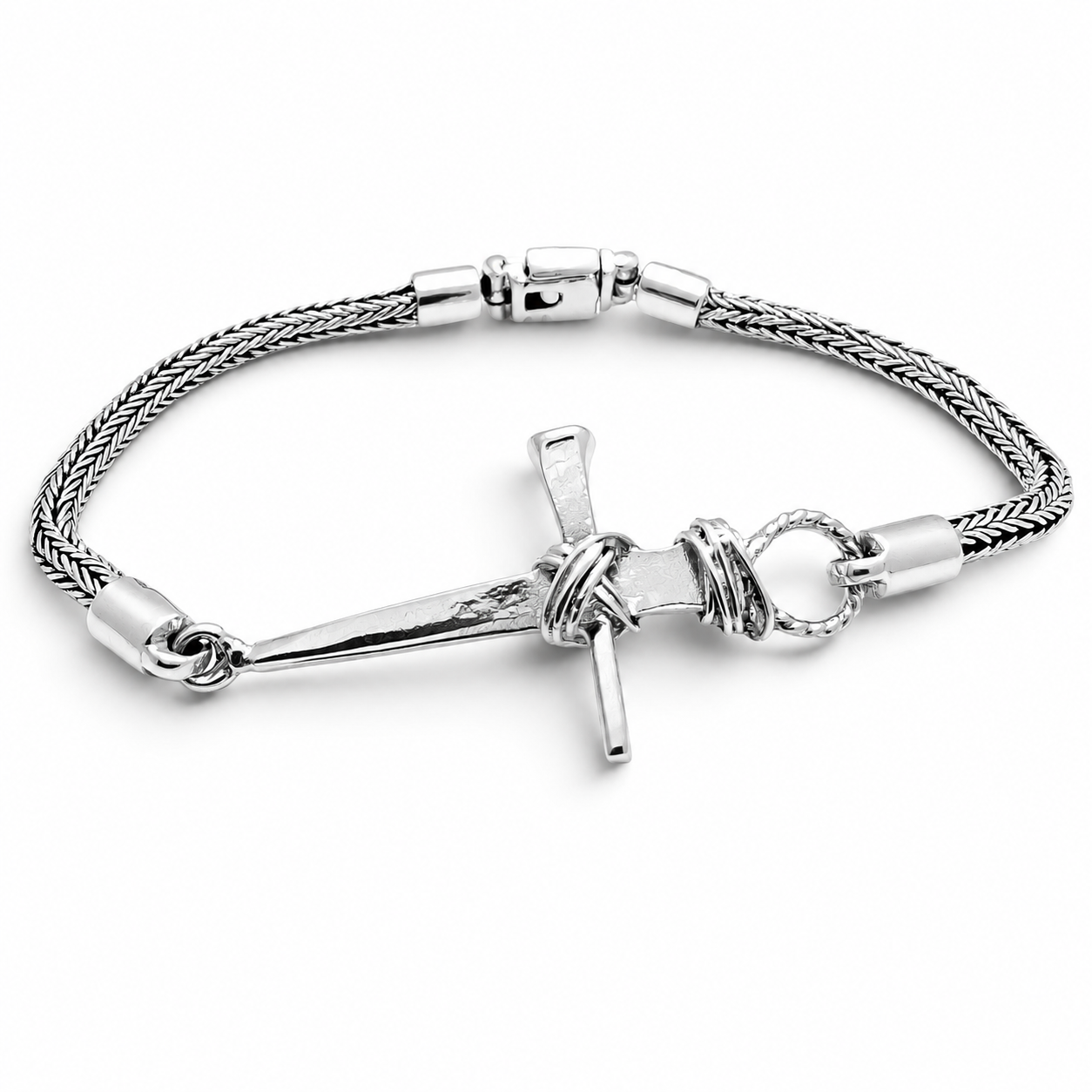 Pulso Tejido Bali Cruz 3mm
