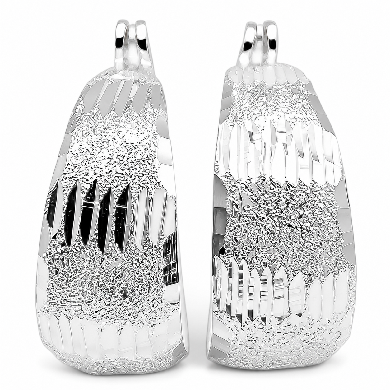 Arracada Chica Diamantada 2 Plata Ley 925