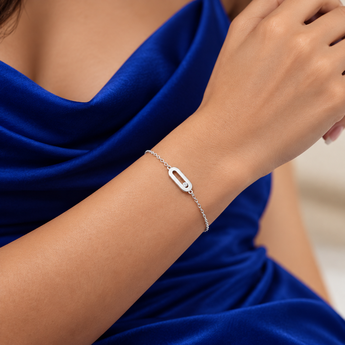 Pulsera Zirconia Plata Ley 925